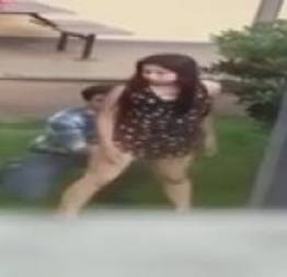 Flagra da Aline dando ao Carlos no quintal de casa